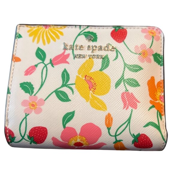 Kate Spade New York Handbags - Kate Spade Madison Strawberry Garden Small Zip Around Bifold Wallet